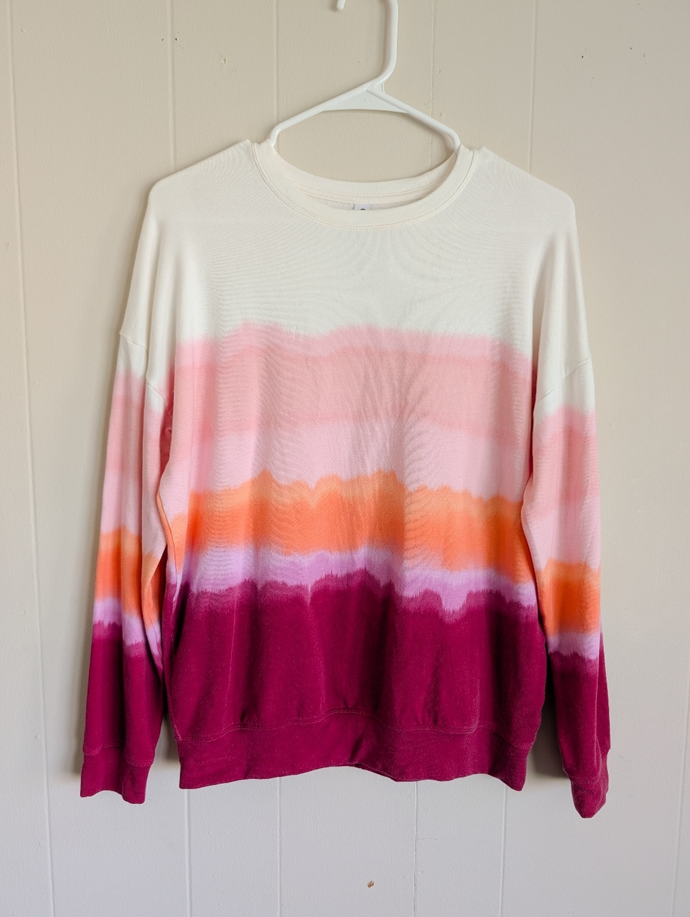 Athleta Tie-dye Striped‎ Crew Neck Sweatshirt